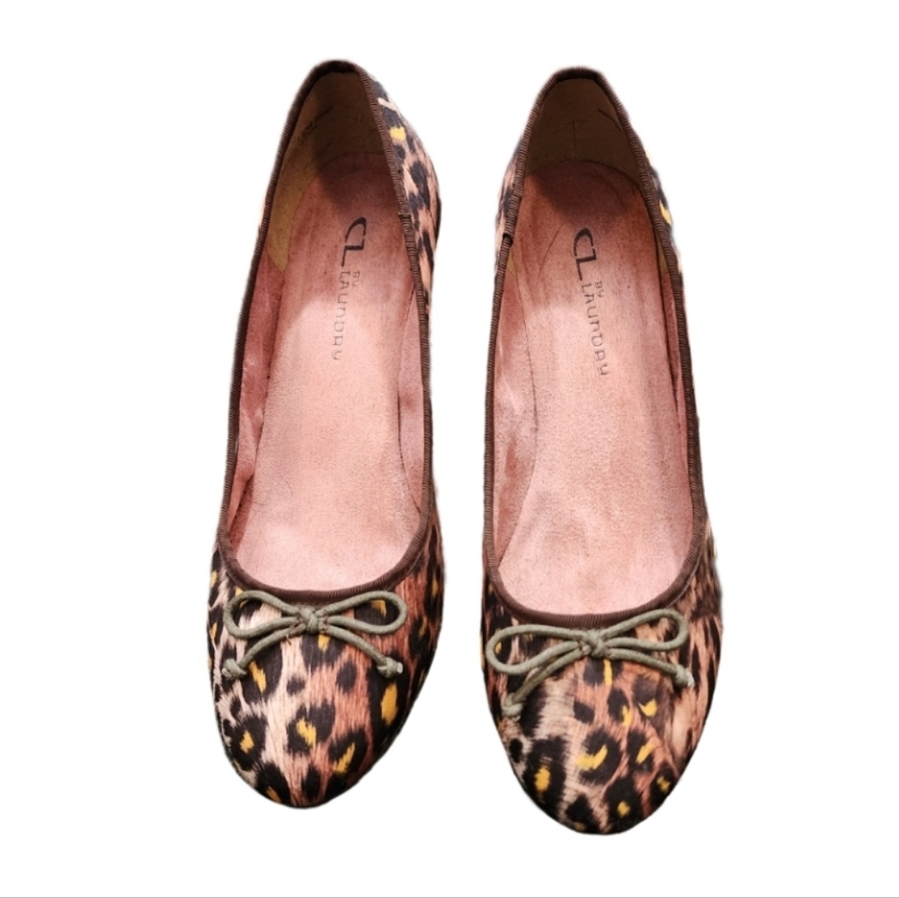 CL by Laundry Leopard Print Ballet Flats Tan Size 7.5 M
